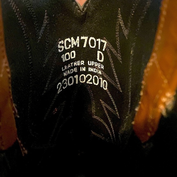 Old West SCM7017  Brown Leather Cowboy Boots Mens Size 10 D